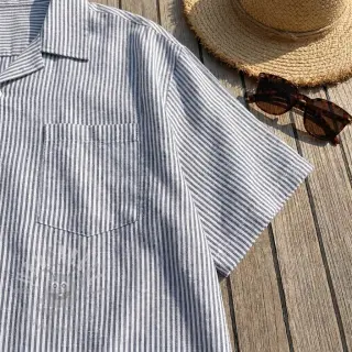 Lan z bombažem Stripe navy