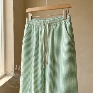 Lan z bombažem Stripe dark green