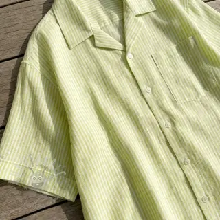 Lan z bombažem Stripe lime