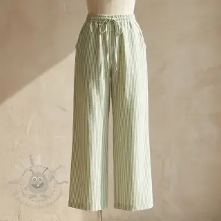 Lan z bombažem Stripe green