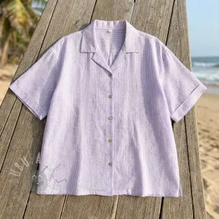 Lan z bombažem Stripe purple