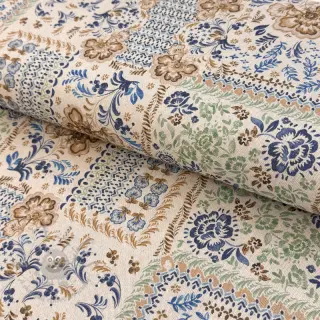 Dekorativno blago Linenlook Blue heritage digital print