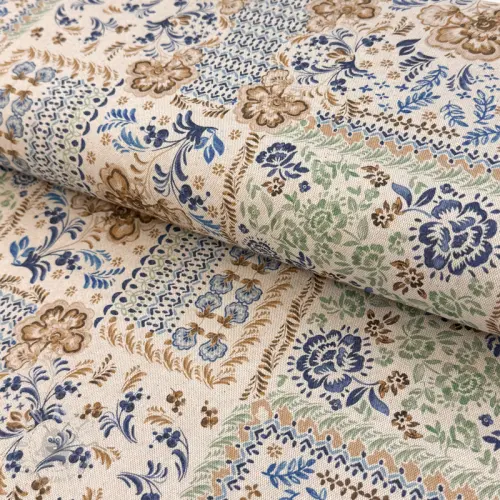 Dekorativno blago Linenlook Blue heritage digital print