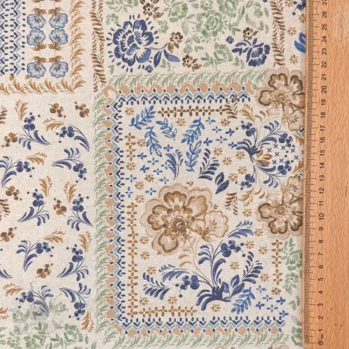 Dekorativno blago Linenlook Blue heritage digital print