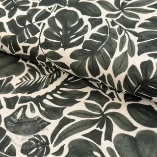 Dekorativno blago Big leaves grey digital print