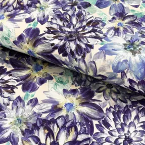Dekorativno blago Peony blue digital print