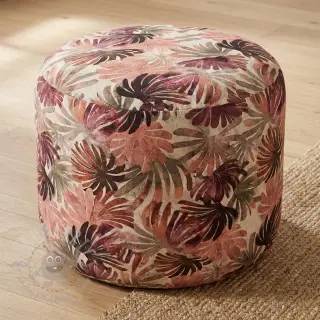 Dekorativno blago SLUB Leaves burgundy digital print