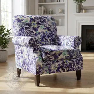 Dekorativno blago Peony blue digital print