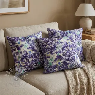 Dekorativno blago Peony blue digital print