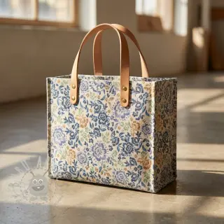 Dekorativno blago Linenlook Blue roses digital print