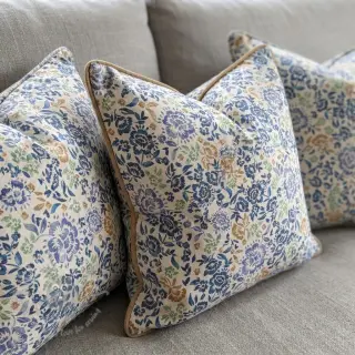 Dekorativno blago Linenlook Blue roses digital print