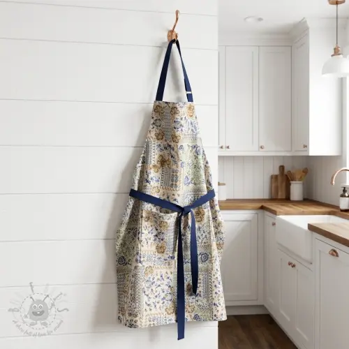 Dekorativno blago Linenlook Blue heritage digital print