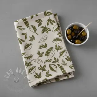 Dekorativno blago Linenlook Leaves army green