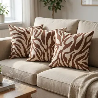 Dekorativno blago Linenlook Animal dark brown