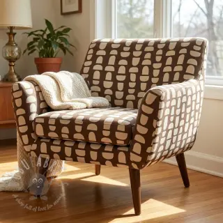 Dekorativno blago Linenlook Abstract brown