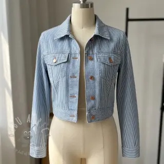 JEANS DENIM 8.5 OZ Small stripe light blue
