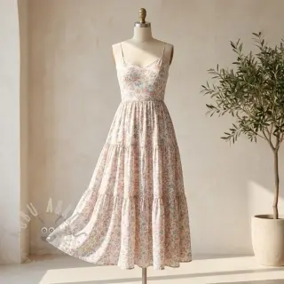 Liocel z lanom in svilo Retro Flowers design E