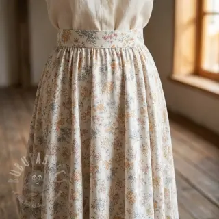 Liocel z lanom in svilo Retro Flowers design E