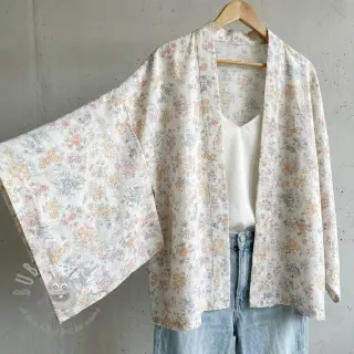 Liocel z lanom in svilo Retro Flowers design E