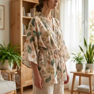 Liocel z lanom in svilo Retro Flowers design A