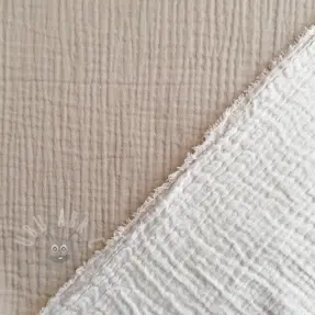 Dvoslojna gaza/muslin DOUBLE FACE pebble