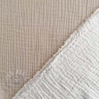 Dvoslojna gaza/muslin DOUBLE FACE pebble