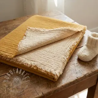 Dvoslojna gaza/muslin DOUBLE FACE old yellow