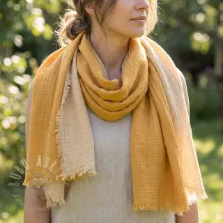 Dvoslojna gaza/muslin DOUBLE FACE old yellow