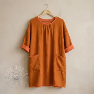 Dvoslojna gaza/muslin DOUBLE FACE brick