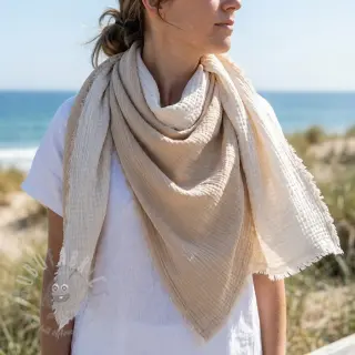 Dvoslojna gaza/muslin DOUBLE FACE sand