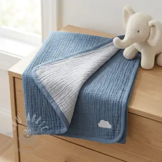 Dvoslojna gaza/muslin DOUBLE FACE cloud blue