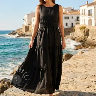 Viskoza z lanom BUBBLY black