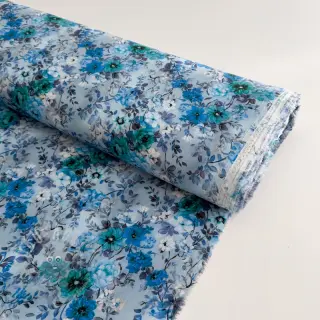 Viskoza RAYON POPLIN Flower sea design D