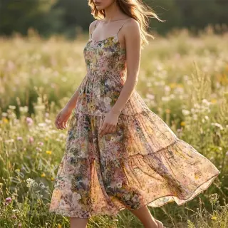 Viskoza RAYON POPLIN Blossoms design B