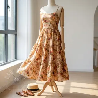 Viskoza RAYON POPLIN Flower sea design E
