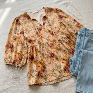 Viskoza RAYON POPLIN Flower sea design E