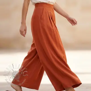 Viskoza z lanom WASHED terracotta
