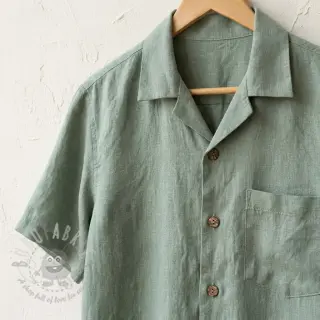 Viskoza z lanom WASHED old green