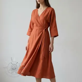 Viskoza z lanom WASHED terracotta