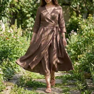 Viskoza z lanom WASHED light brown