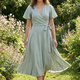 Viskoza z lanom WASHED mint