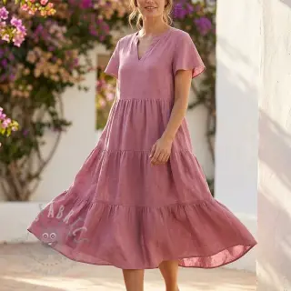Viskoza z lanom WASHED old pink
