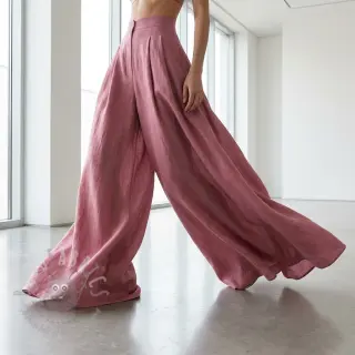 Viskoza z lanom WASHED old pink