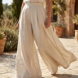 Viskoza z lanom WASHED light beige