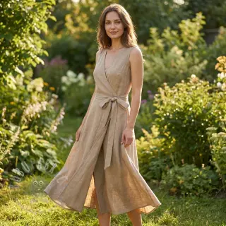 Viskoza z lanom WASHED sand