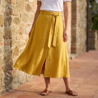 Viskoza z lanom WASHED ochre