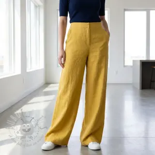 Viskoza z lanom WASHED ochre