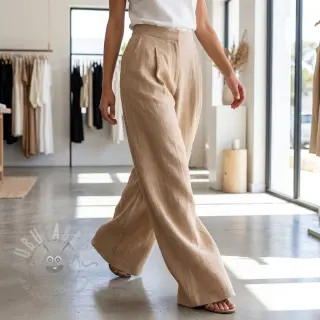 Viskoza z lanom WASHED beige