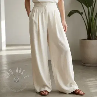 Viskoza z lanom WASHED ecru
