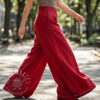 Viskoza z lanom WASHED dark red
